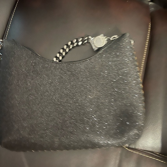 Stella McCartney Black Sparkle Shoulder Bag - Picture 8 of 8